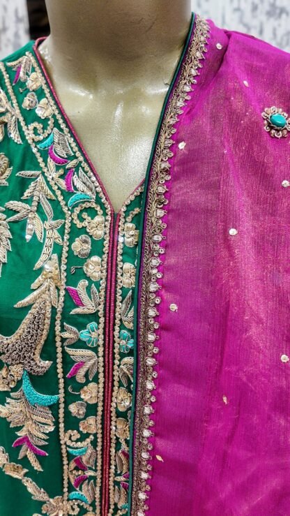 Regal Emerald Silk Ensemble — image 2