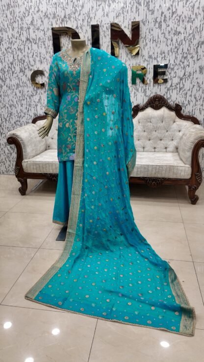 Turquoise Bloom Gharara Set — image 7