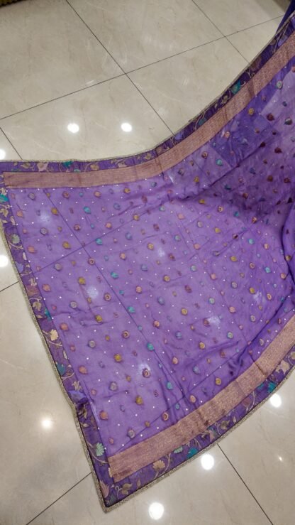 Lilac Kinkhab & Banarsi Chiffon Heritage Suit — image 5