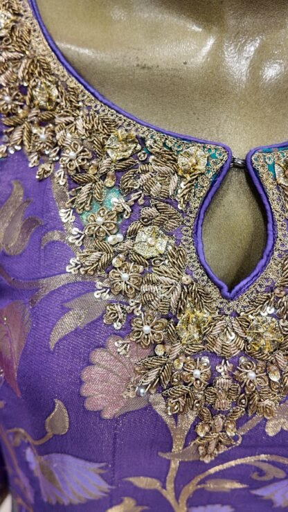 Lilac Kinkhab & Banarsi Chiffon Heritage Suit — image 2