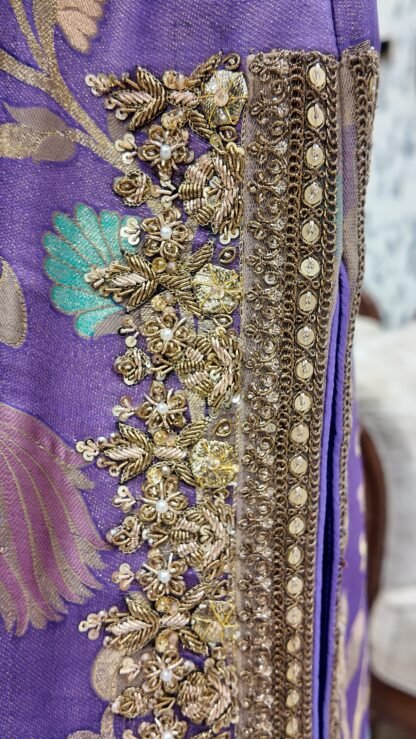 Lilac Kinkhab & Banarsi Chiffon Heritage Suit — image 10