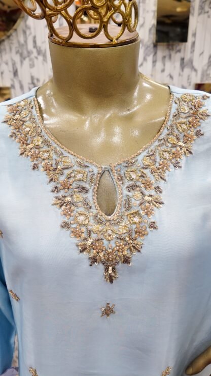 Sky Blue Silk Sharara Set — image 5