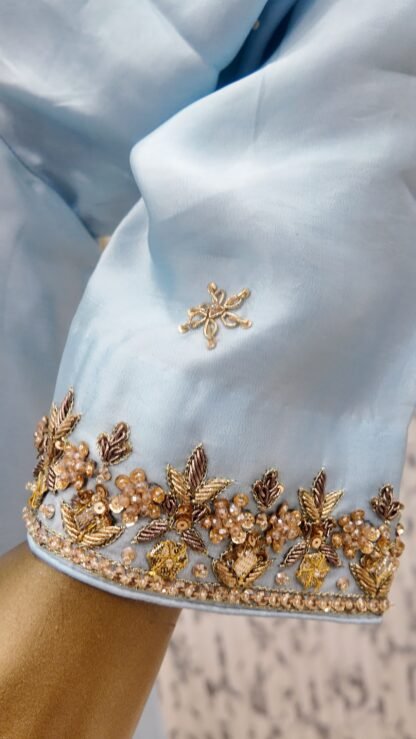 Sky Blue Silk Sharara Set — image 4