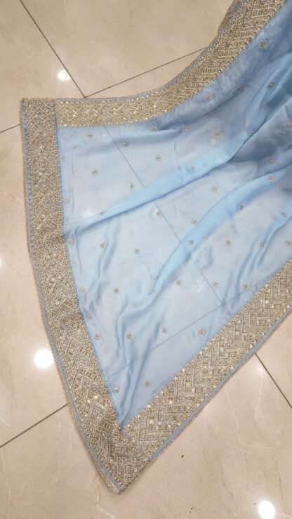 Sky Blue Katdana Embellished Sharara Set — image 5