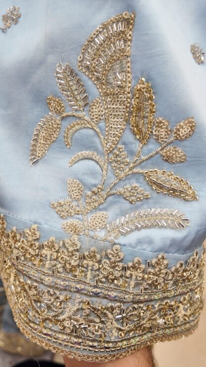 Sky Blue Katdana Embellished Sharara Set — image 4