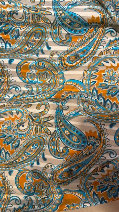 Pure 60g Raw Silk Printed with Ribbon Dupatta — Design 01 — image 3