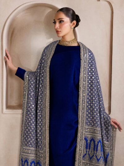 Sable Velvet Shirt And Dupatta