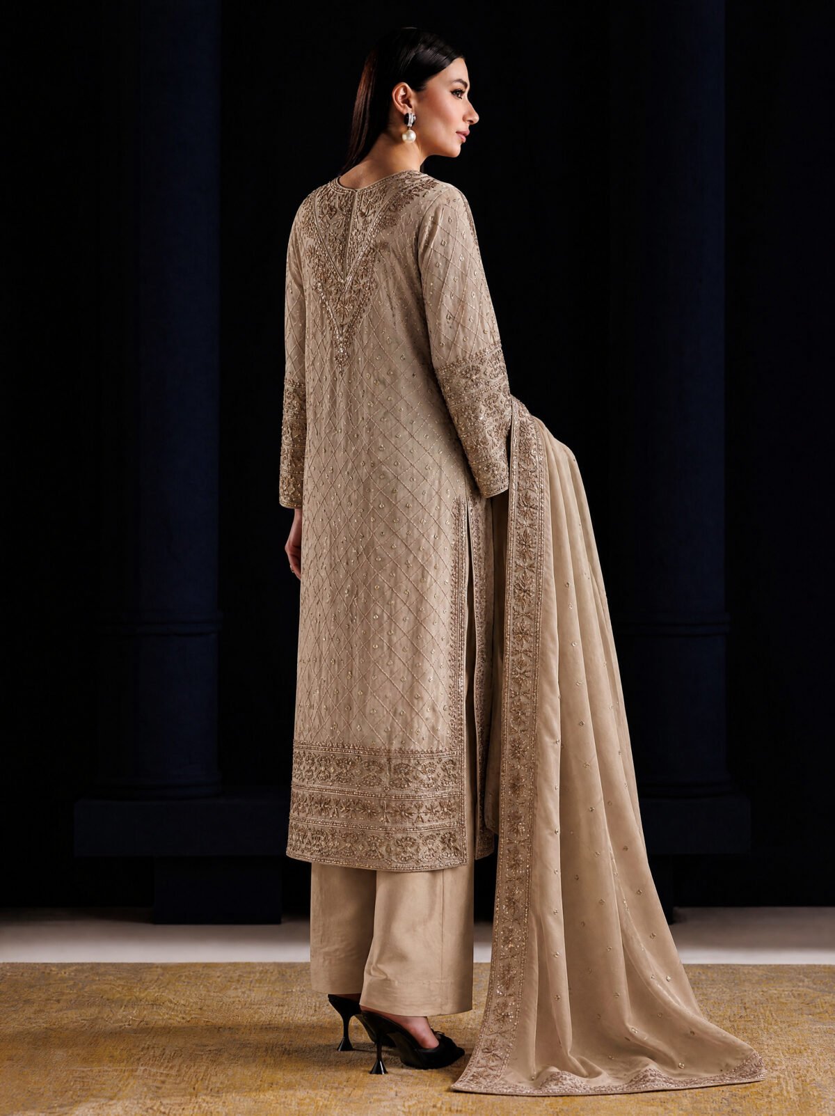 Ayla Lama Silk Shirt And Dupatta