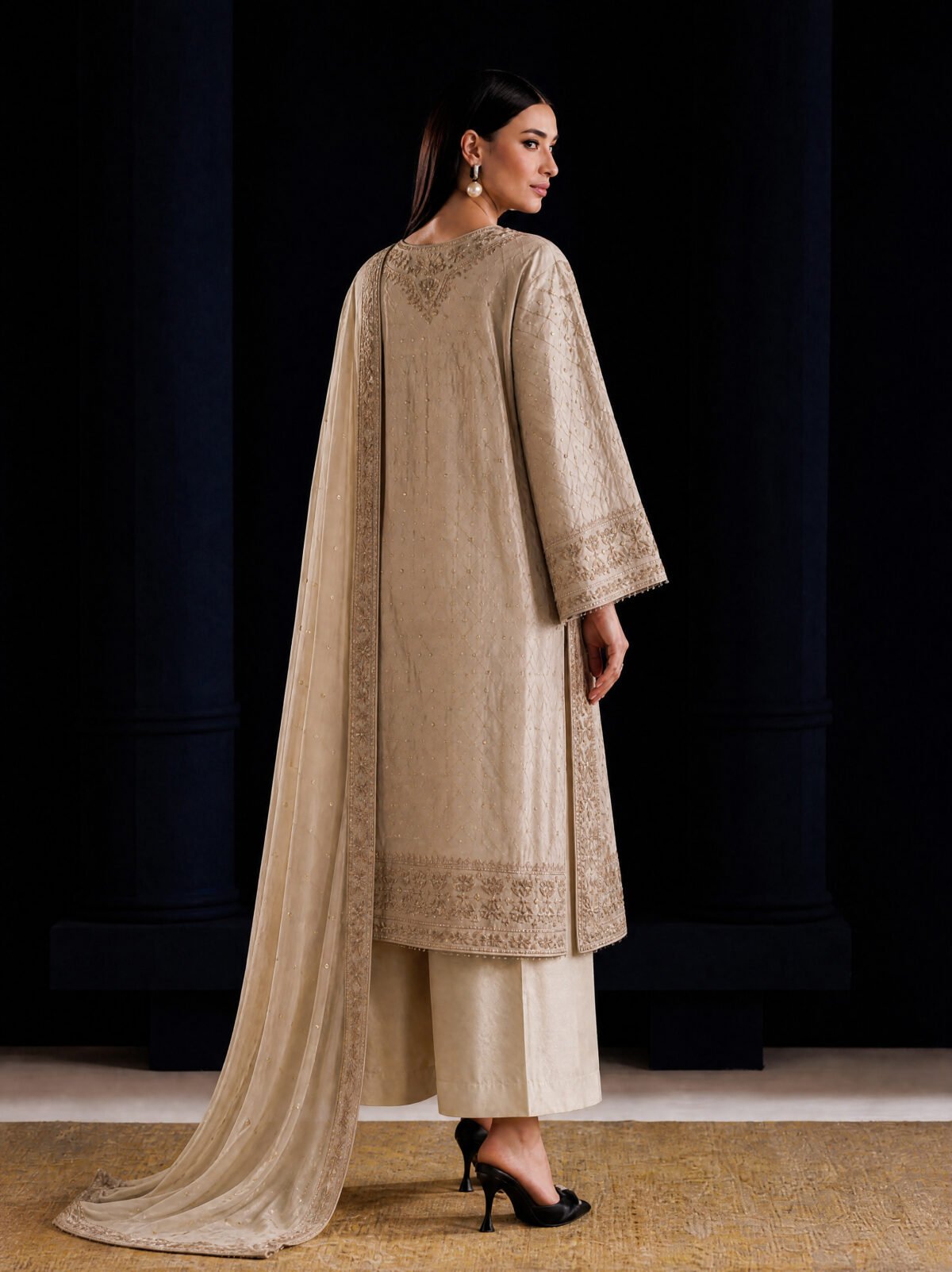 Ayla Lama Silk Shirt And Dupatta