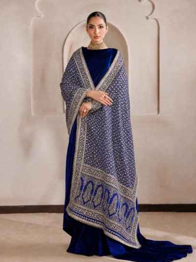 Sable Velvet Shirt And Dupatta — VELVET